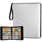 GERMUN 9 Pocket Card Binder, Premium Zip Trading Card Binder, 720 Double Sided Pocket PU Card Collection Binder, Collector Card Album, Card Folder for MTG, TCG, Sports Cards, Game Cards (Silver)