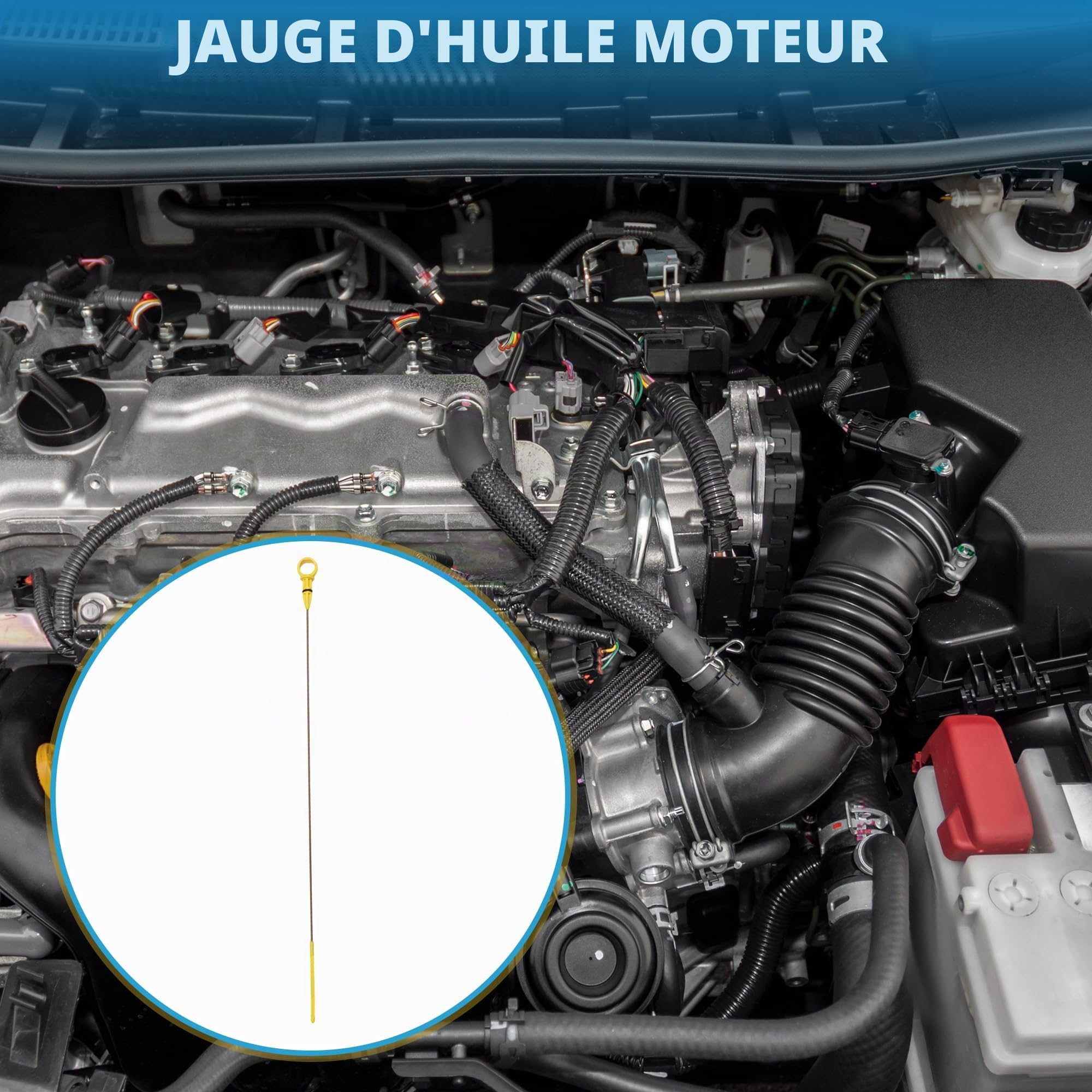 A ABSOPRO Jauge De Niveau D'Huile Moteur Pour Ford C-Max Cb7 10-15 1pc | Pour Ford: CB8 11-15, Kuga CBS 12/CBV 10-12, Mondeo CA2 10-14, S-Max/Galaxy 10-15, OE1782390, Plastique/Métal, À Double Trou