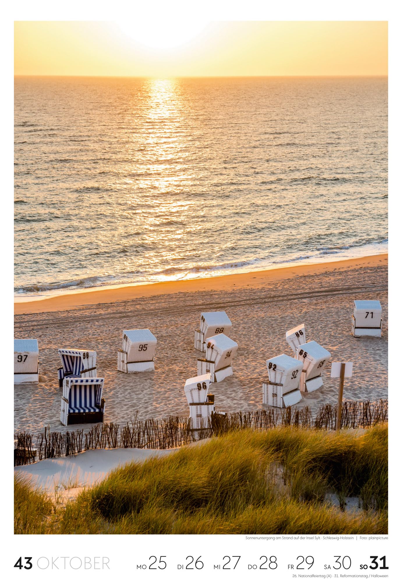 Küste Wochenkalender 2027: Meeres-Kalender mit 53 großformatigen Bildern im Hochformat (29x42 cm) | Strände der Ostsee und Nordsee in Deutschland