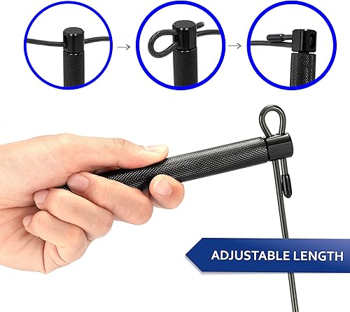 Miniatura 6 de HUEY Cuerda de salto de velocidad deportiva ajustable para boxeo, doble holandés, fitness, atletismo, entrenamiento, gimnasio, ejercicio para