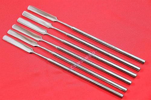 6 Espátulas de cemento dental alemán de primera calidad para modelado de cera de laboratorio de un solo extremo, espátula mezcladora de cemento,