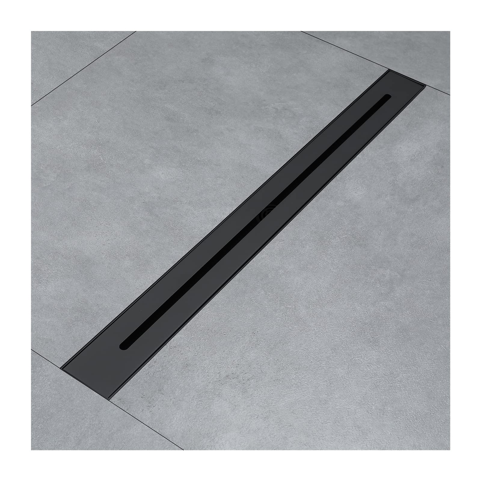 Caniveau de douche linéaire 61 cm en acier inoxydable 304 noir