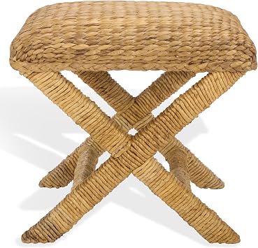 SAFAVIEH Couture Caprianna Waterhyacinth Accent Stool, 18.5" Seat CWK2022A