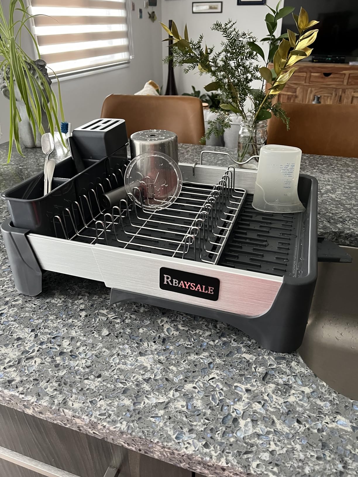 Dish Drying Rack, RBAYSALE Expandable Dish Rack with Drain Board, Large