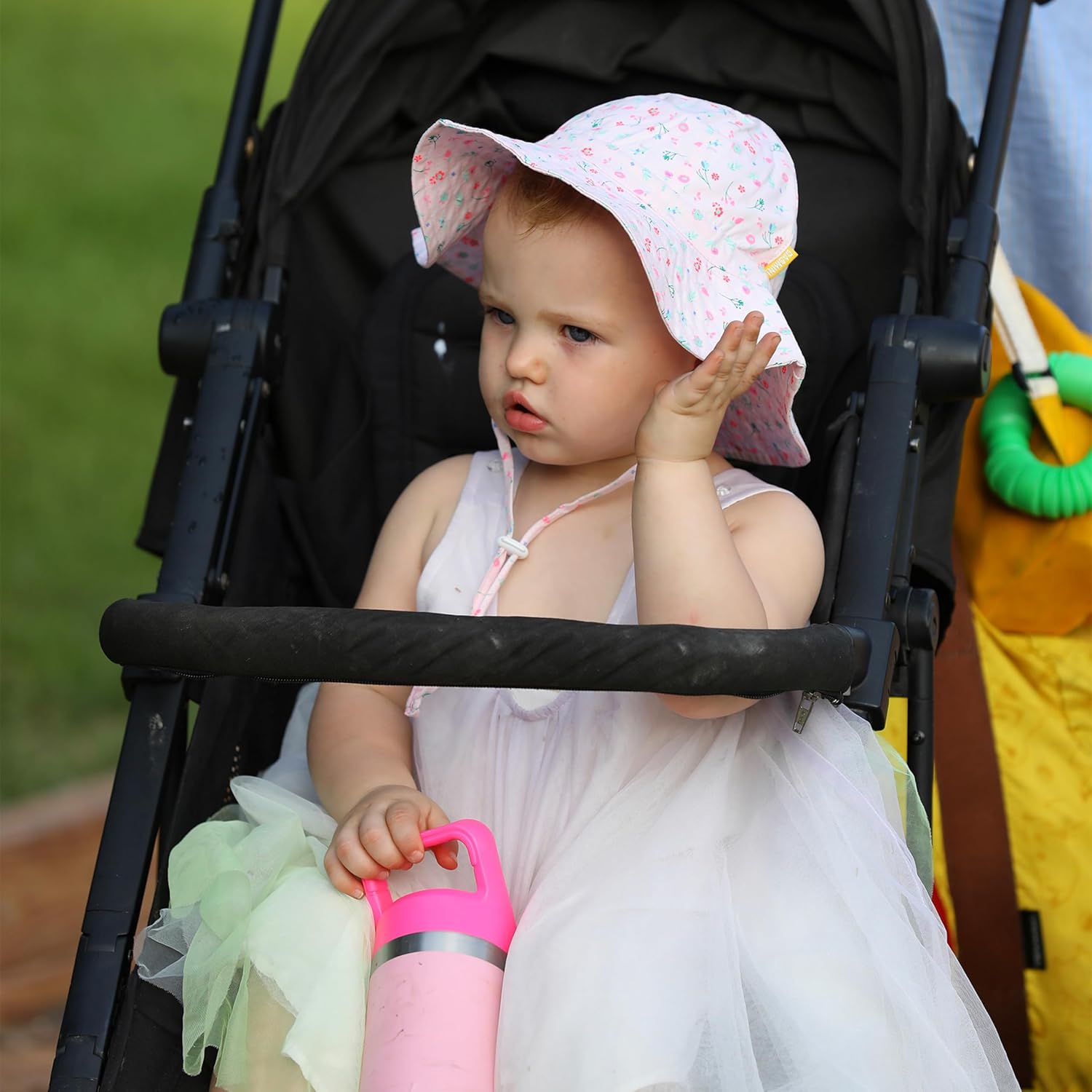 Baby Girls Sun Hat Cute Flower Toddler Summer Outdoor Infant Beach Wide Brim Flowers and tie dye - Image 5