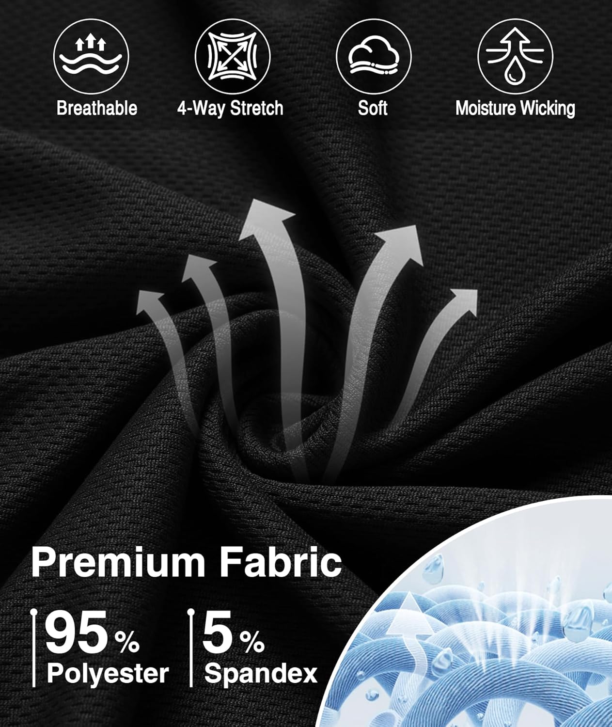 SWISSWELL 3 Pack Long Sleeve Polo Shirts for Men Moisture Wicking Work Collared Shirt with Pocket - Image 5