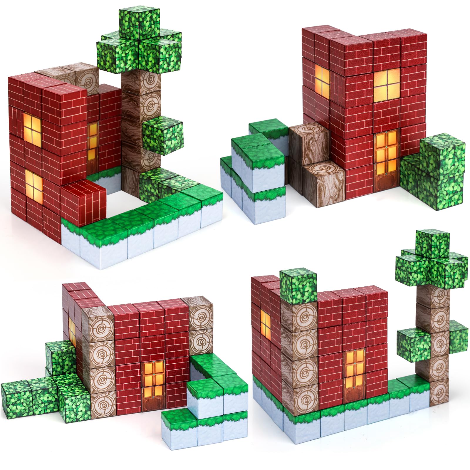 Toys for 5 6 7 8 9 Year Old Boys, Magnetic Tiles Building Blocks for Kids Age 3 4 5 Girls Boy Gifts Montessori Toys STEM Educational Games for 6-12 Year Boys Build Mine Magnet World Birthday Presents