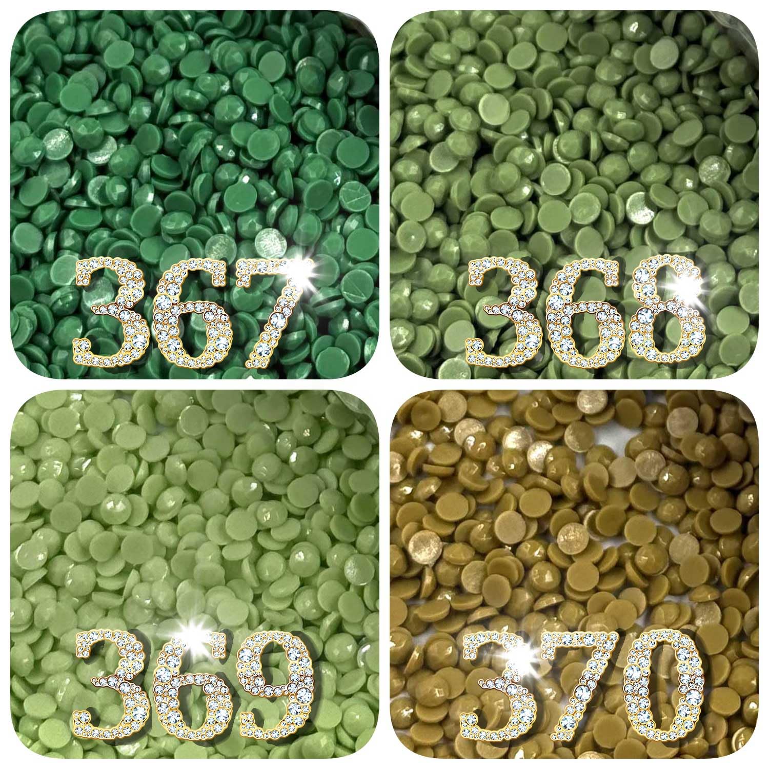 Diamonds Painting Accessories,Replacement for Missing Round Drills 367 368 369 370,Rhinestone Resin Diamond Drill,4 Colors Beads Gems Stones,3500pcs per Color