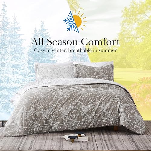 Miniatura 59 de Southshore Fine Living, Inc. Juego de edredón de 2 piezas, tamaño individual, juego de edredón floral con funda de almohada, pájaros y flores