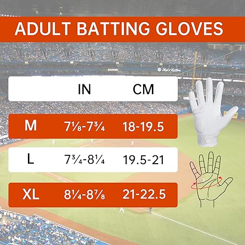 Vista 20 de HANDLANDY Guantes de bateo de béisbol para adultos y jóvenes, guantes de bateo de sóftbol transpirables para hombres, niños y niñas
