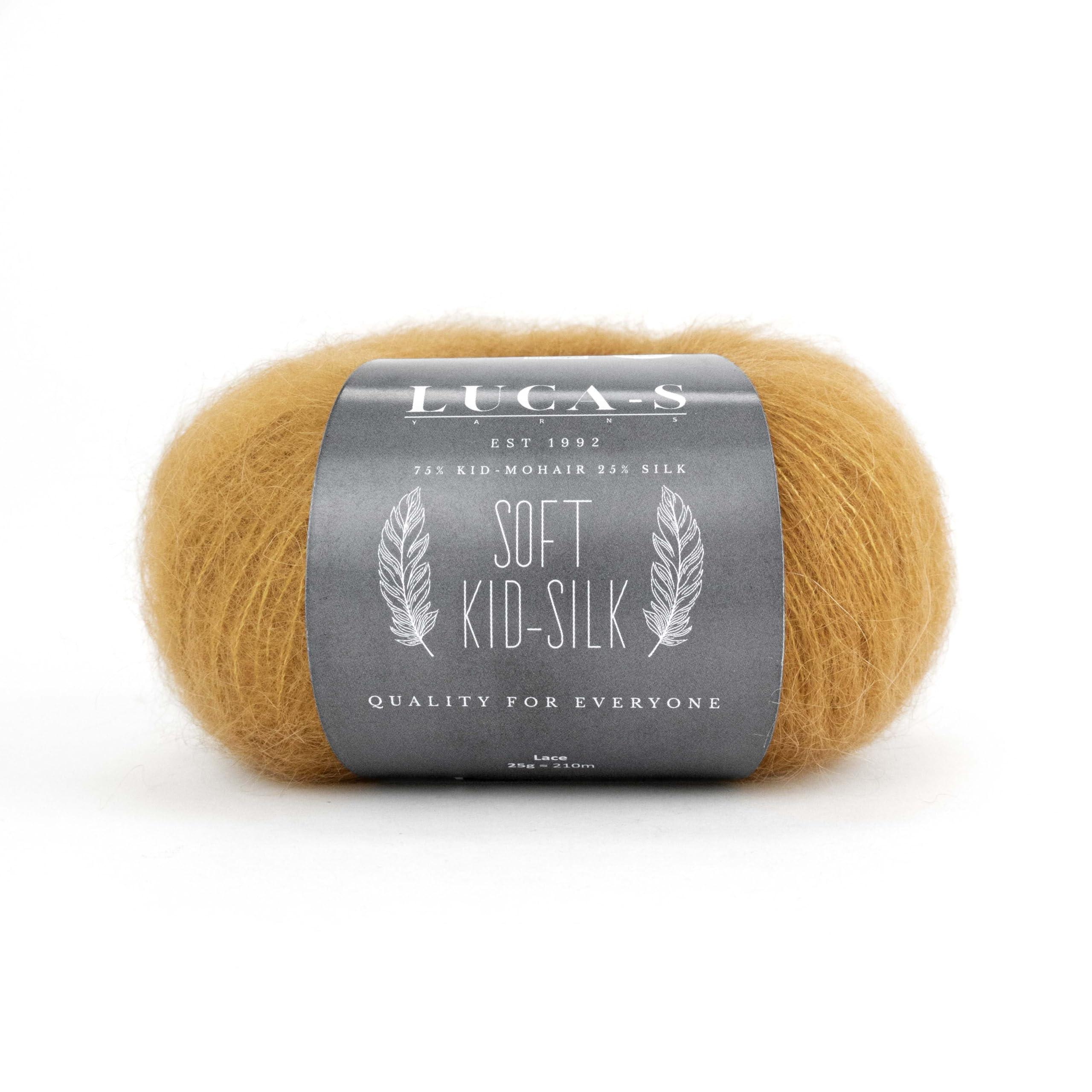 Set of 5 Soft Kid Mohair & Silk Yarn for Knitting & Crochet, 75% Mohair 25% Silk, 25g 210m, Lace-Weight Fluffy and Soft Wool for Knitting