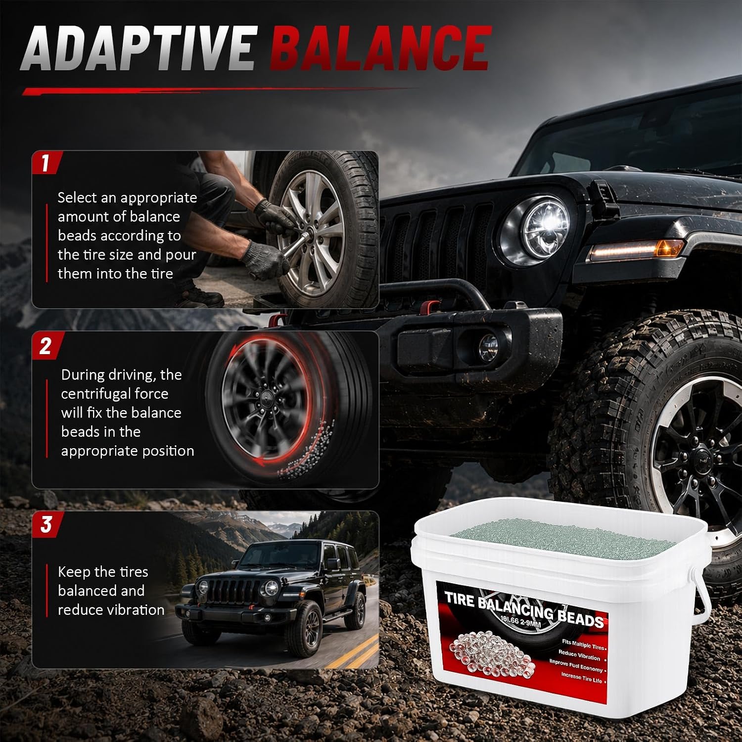 Tire Balancing Beads 18 lb Bulk Tub Bagged Bucket and Scoop,Tire Balance Beads for Truck/Trailer/Off-Road/Heavy-Duty Tires