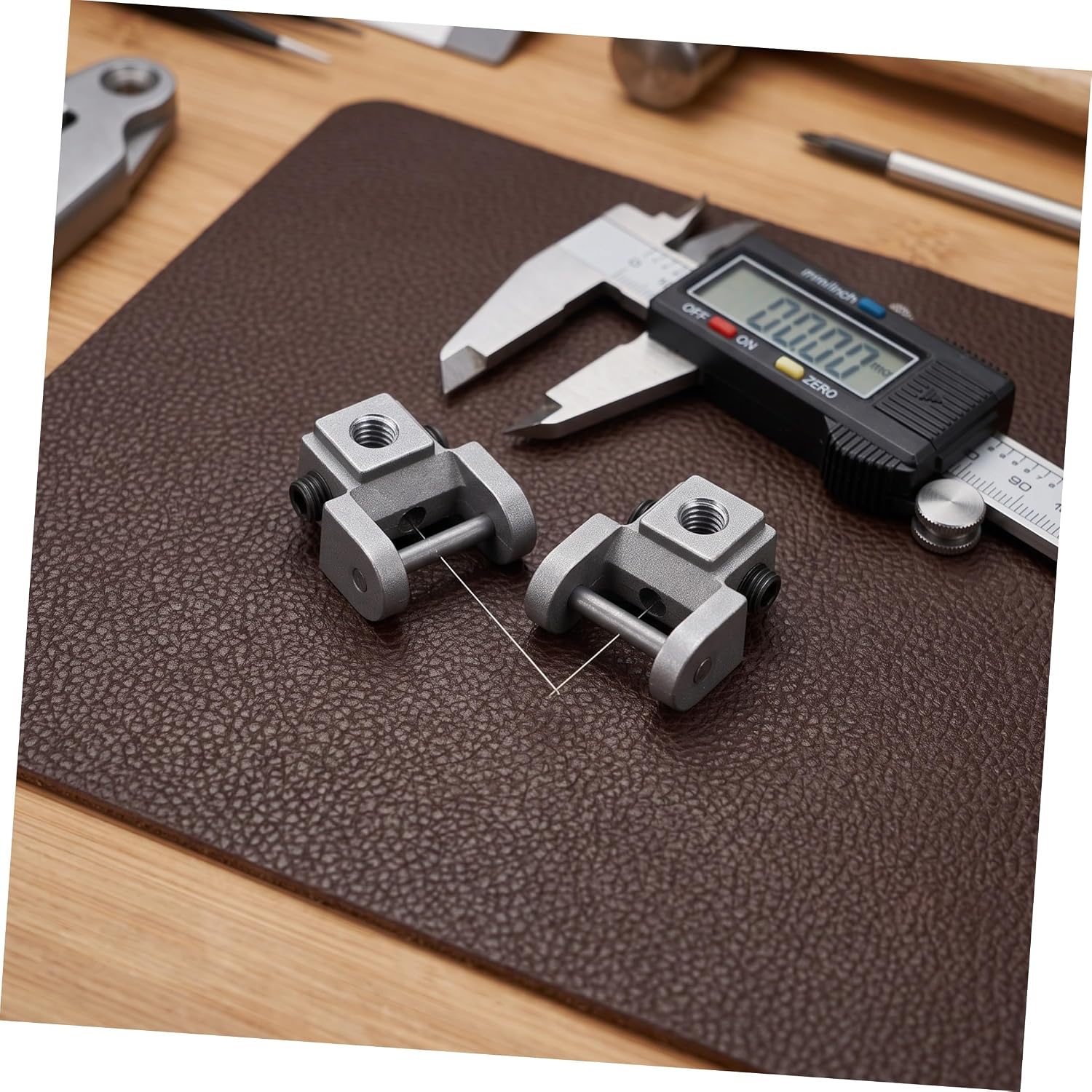 Scroll Saw Blade Clamp Holders Metal Pair with Ergonomic Handle | 5 Inch 130mm Spiral Wire Blade, Pinless Adapter for Fret and Jeweler Saws