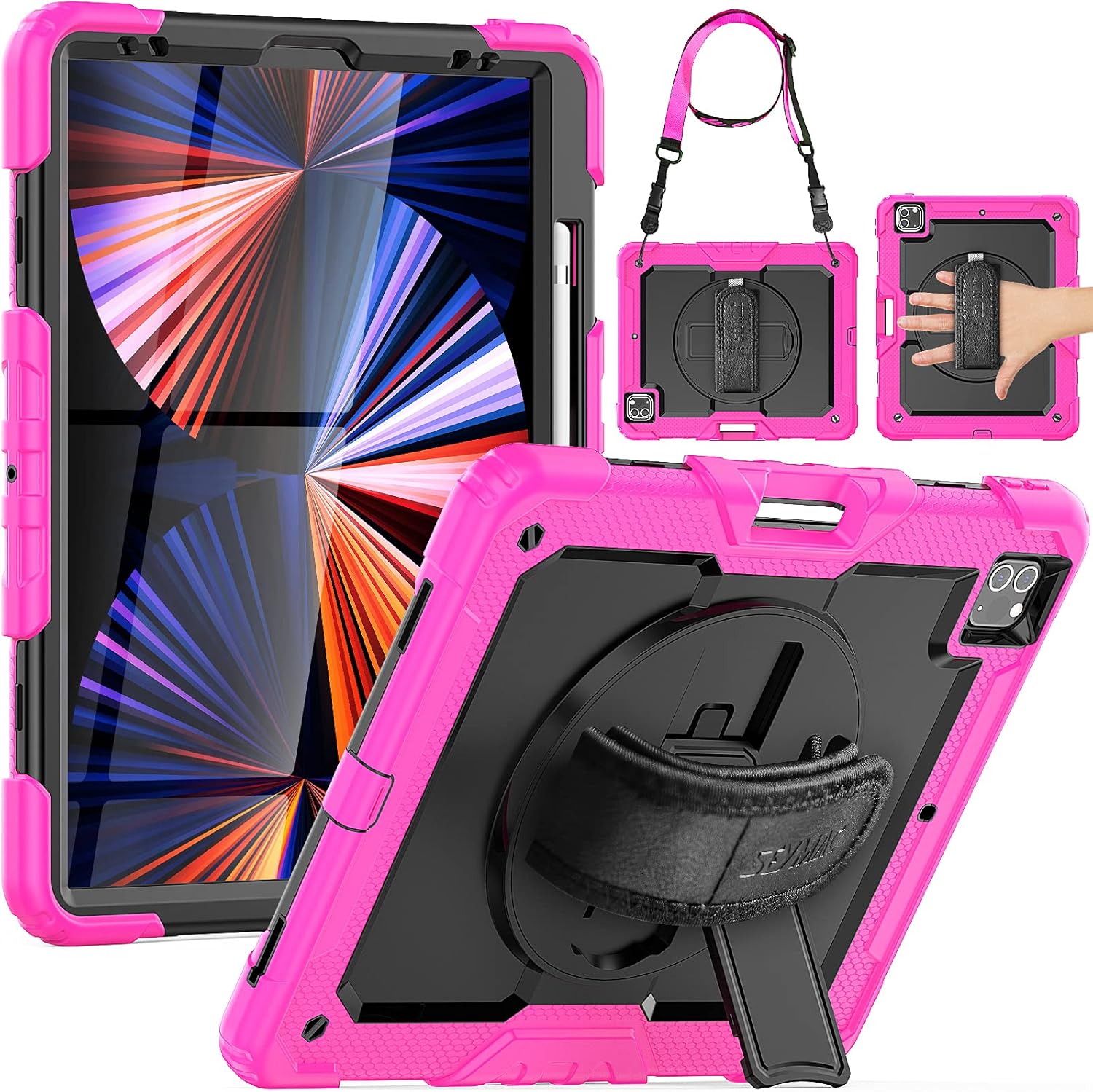 SEYMAC iPad Pro 12.9 2021 Case, iPad Pro 12.9 Cover 2020/2018 Sturdy Shockproof