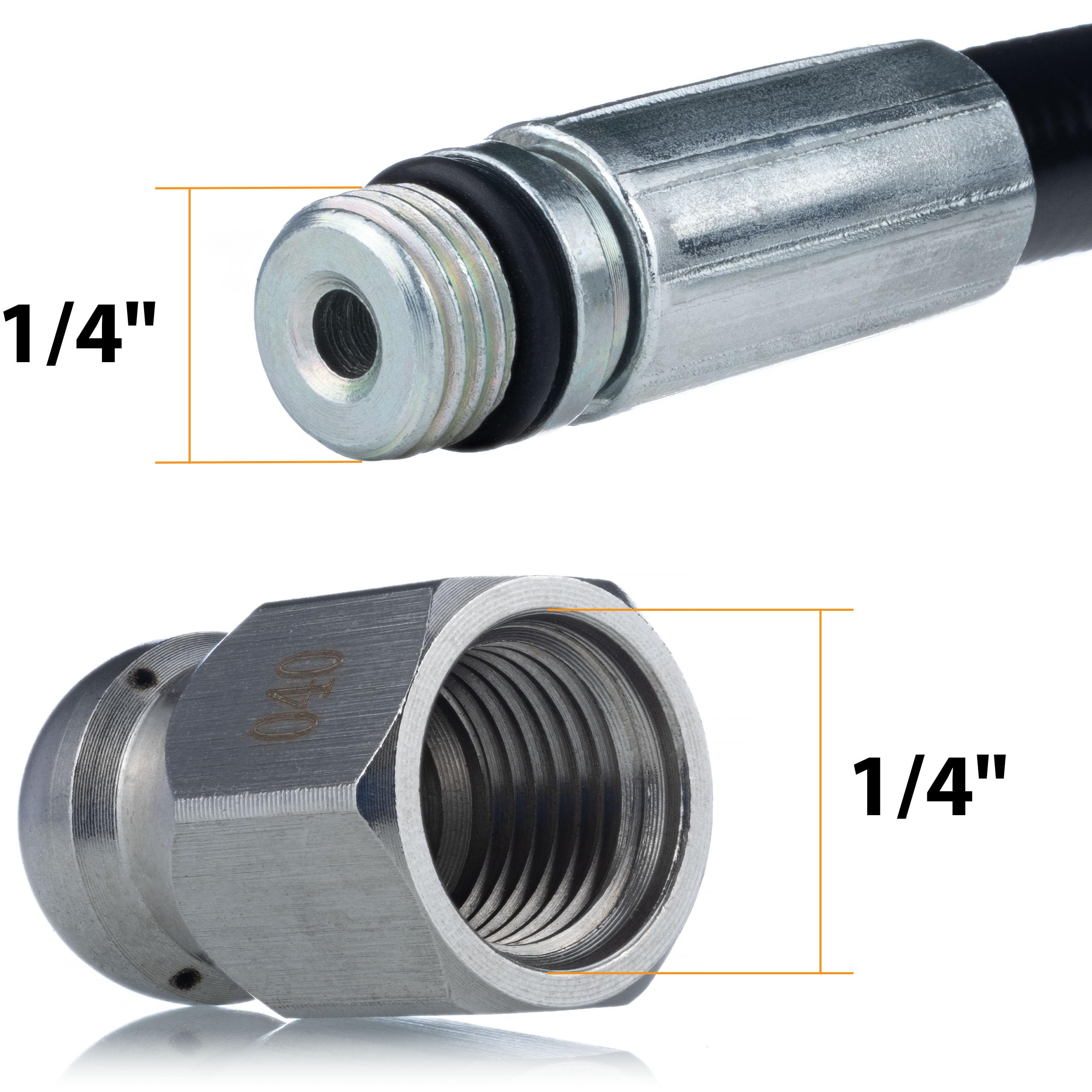 Rosfix Tubo Pulizia Fognature 30m M22 – Ugello Intercambiabile 1/4", 200 Bar, 60°C | Nylon Flessibile | ricambio per idropulitrice Kärcher K2–K7 | Accessorio Alta Pressione