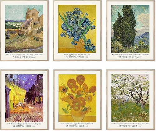 Arte de pared de pintor maestro, pintura al óleo clásica de Vincent van Gogh, impresiones en lienzo, exposición de arte de pared, decoración de