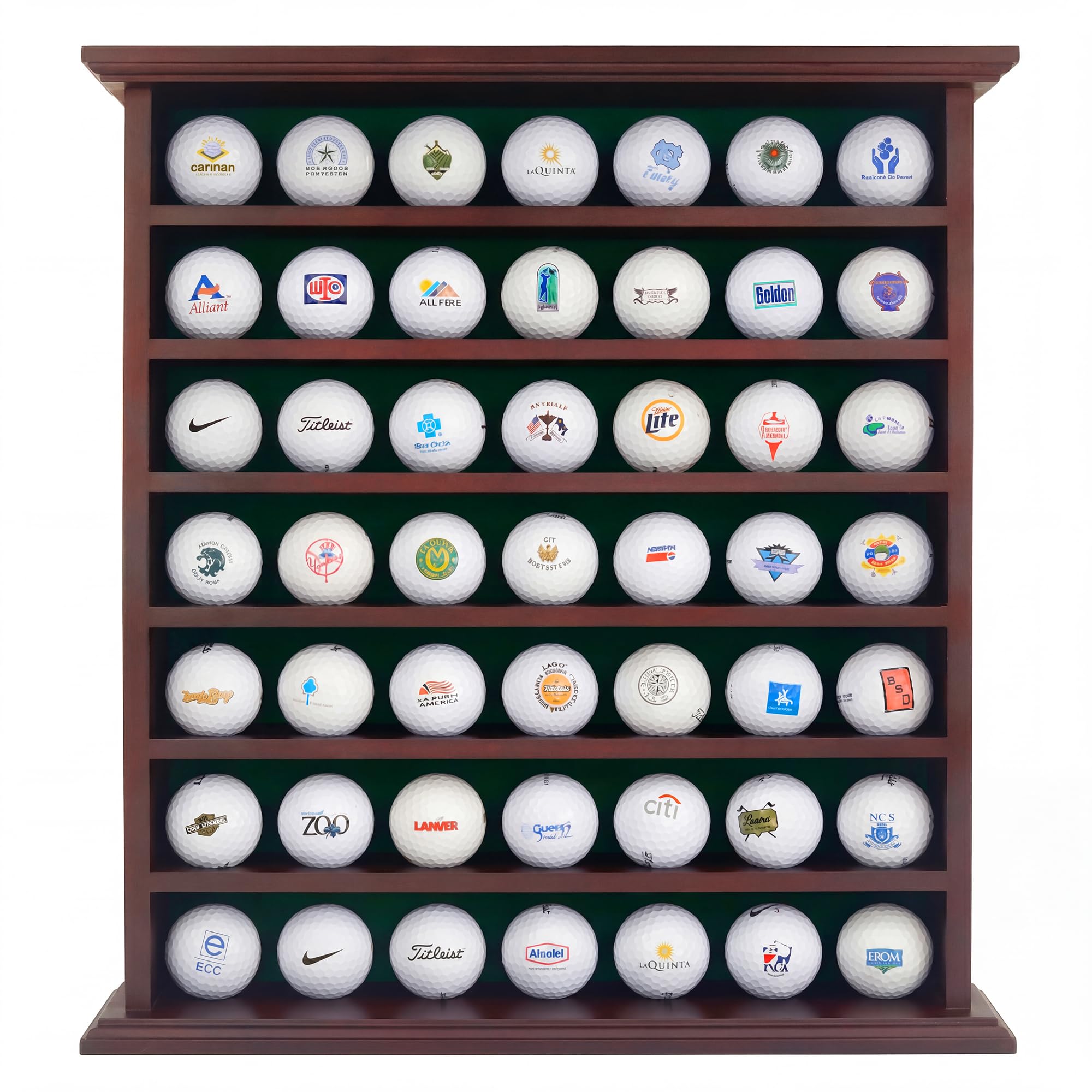 Hodeframe 49 Golf Ball Display Case Wall Mounted -Mahogany - display cases | Mubboo