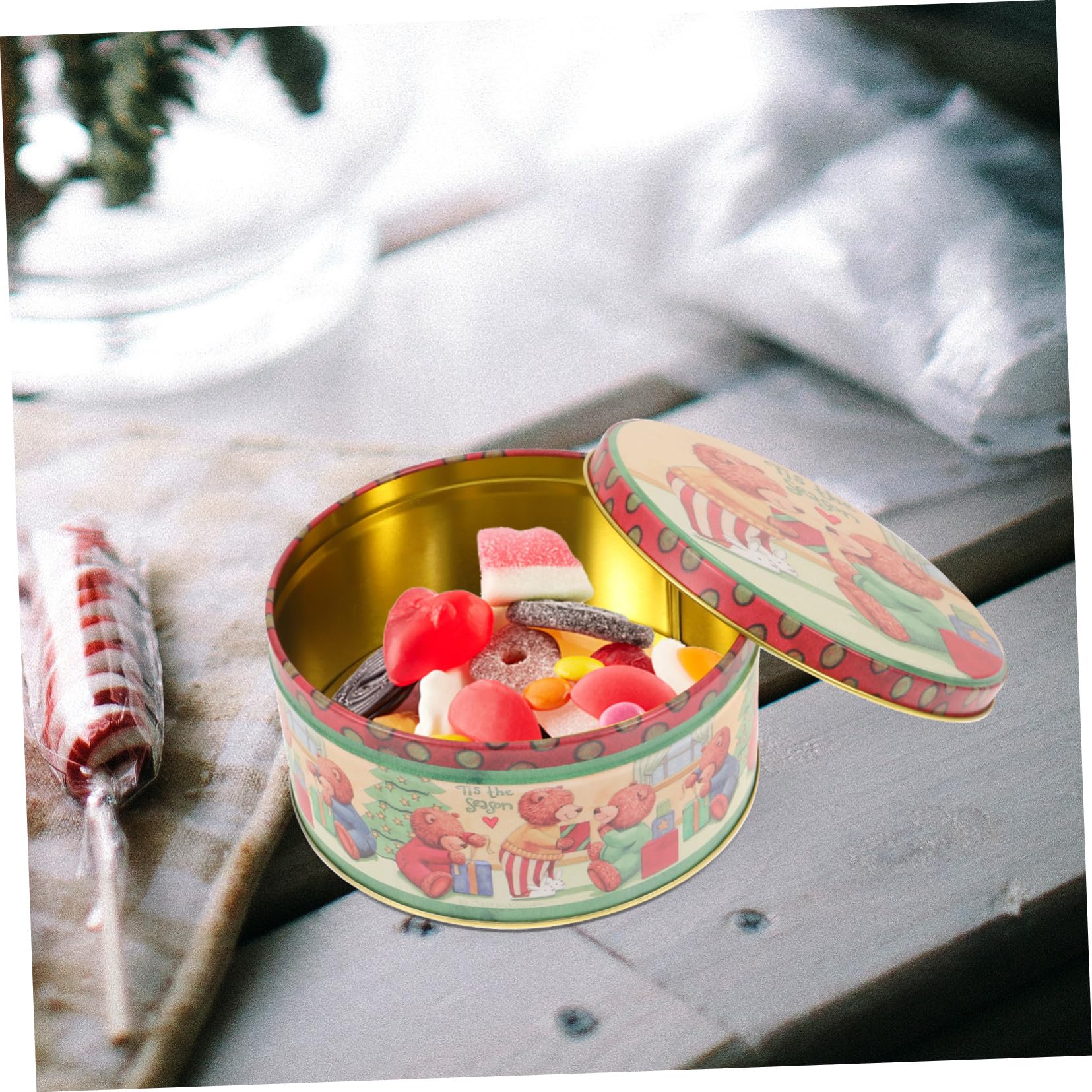 4pezzi Scatola di Biscotti Natalizia Contenitore per Caramelle Piccolo Confezionamento Regalo di Natale per Snack e Decorazioni Festive Stile Casuale