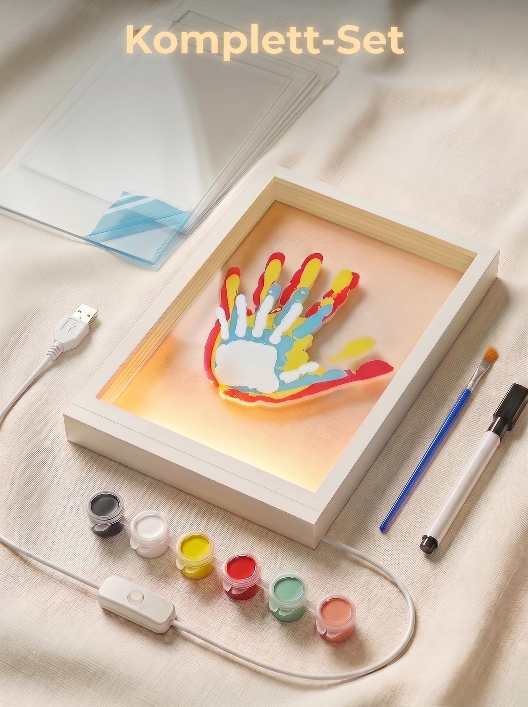 Fuerdich Set di impronte per la famiglia, fai da te con bambini (bianco)
