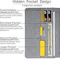 Vista 4 de Funda de folio compatible con Rocketbook Fusion, Everlast, Wave, organizador múltiple con bucle para bolígrafo, bolsillo con cremallera, soporte