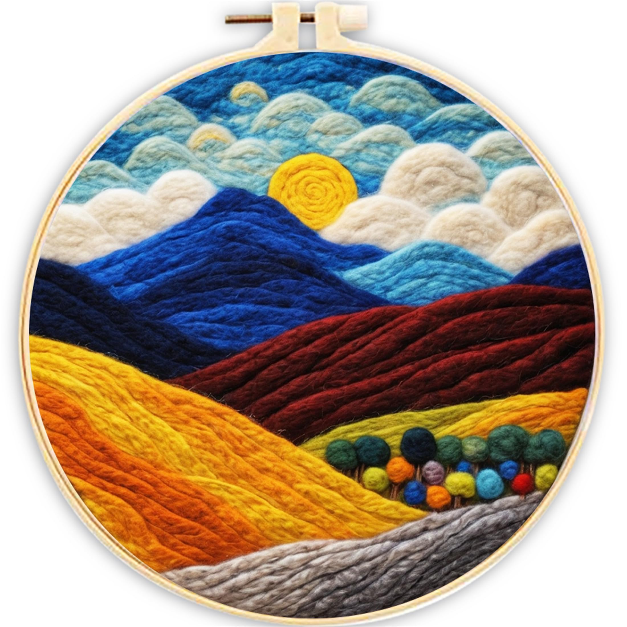 SARBUTER Needle Felting Kits, DIY Wool Felt Starer Needle Felting Kits for Adult Beginners ，Suitable for Giftware Home Decoration (Alpine Sun-1)