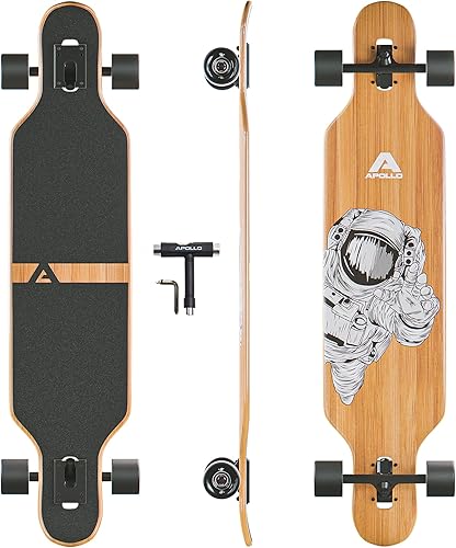 APOLLO Longboard Skateboards - Tablas largas de alta calidad para adultos, adolescentes y niños. Monopatín largo Cruiser. Longboards de bambú y