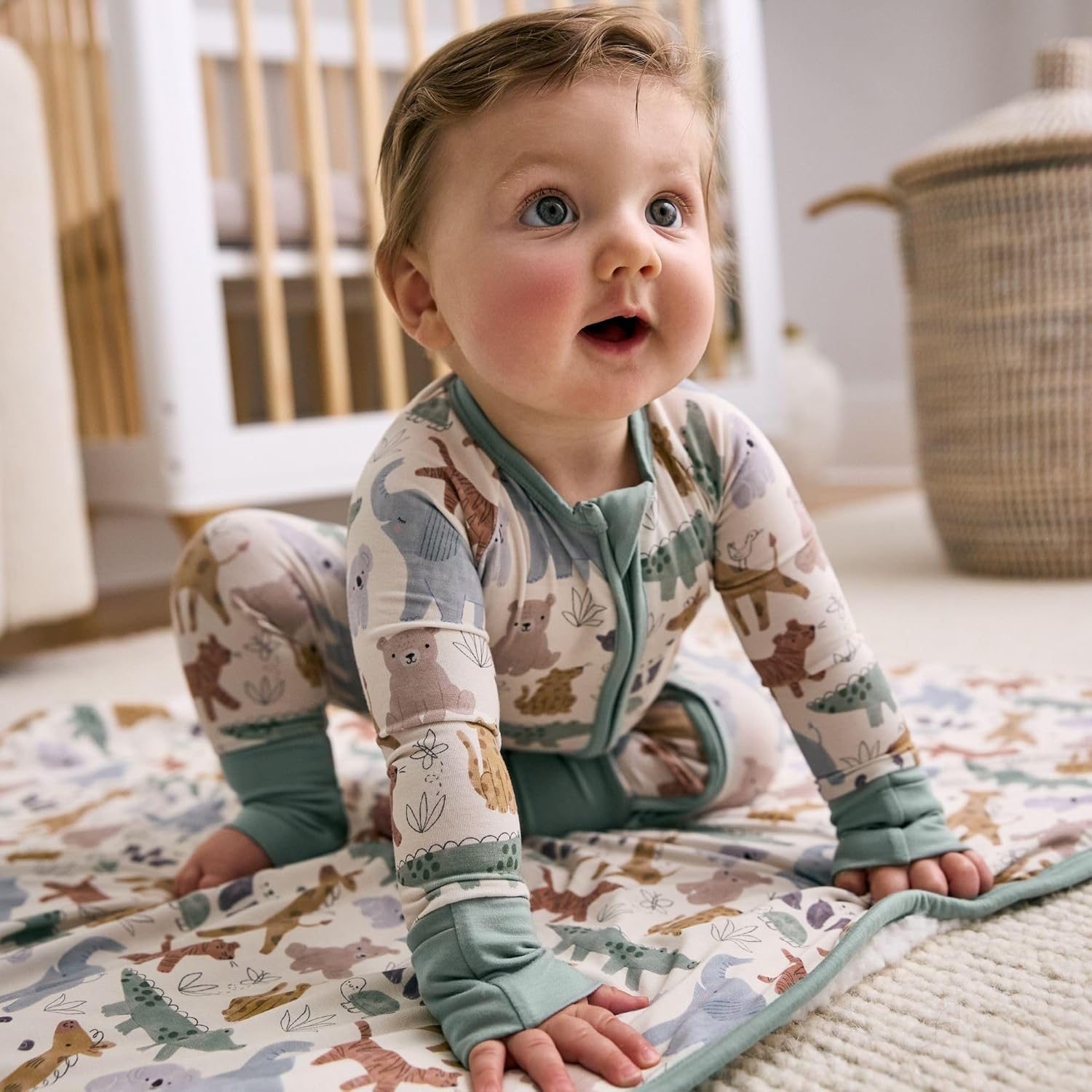 Little Sleepies Newborn Mini Blanket, Soft Viscose from Bamboo Baby Blanket for Boy & Girl Gifts, Baby Essentials, Sweet Safari, 30 inches x 40 inches - Image 5