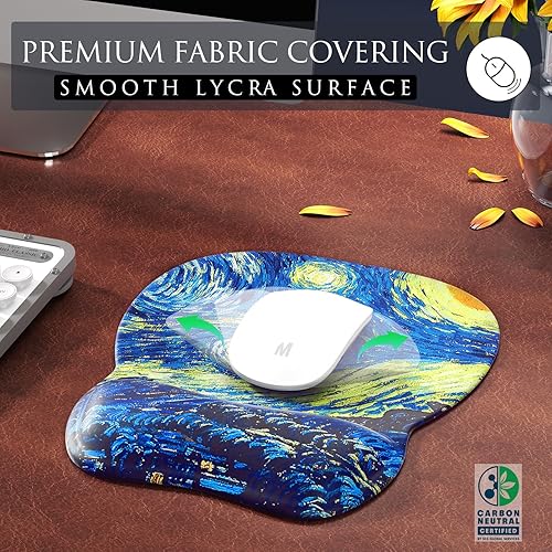 Miniatura 20 de MROCO Alfombrilla ergonómica para mouse con reposamuñecas de gel, cómoda alfombrilla de mouse con superficie de soporte de muñeca suave y base