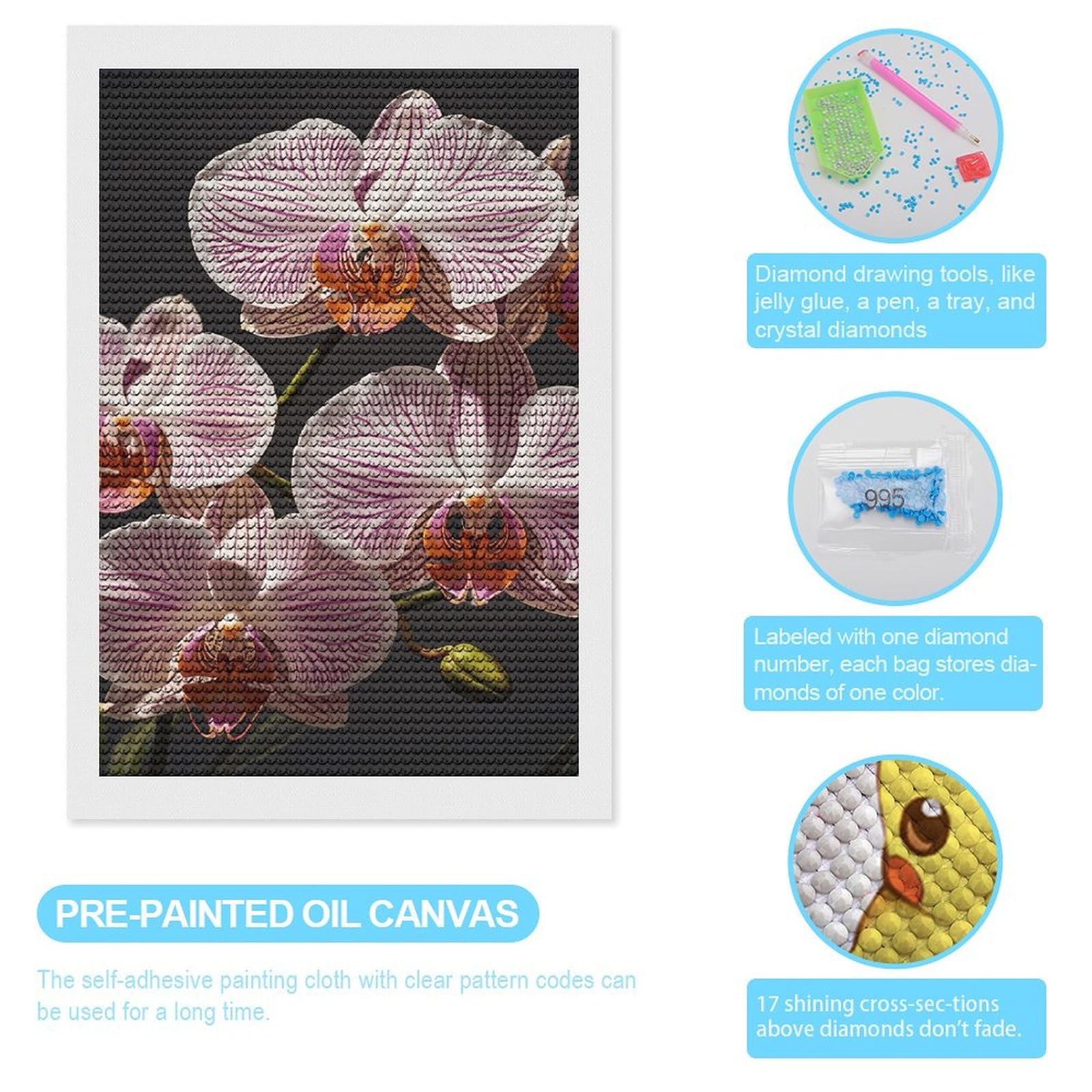 Amazon.com: FZMTLDS Ophelia Orchid Diamond Painting Kits 8