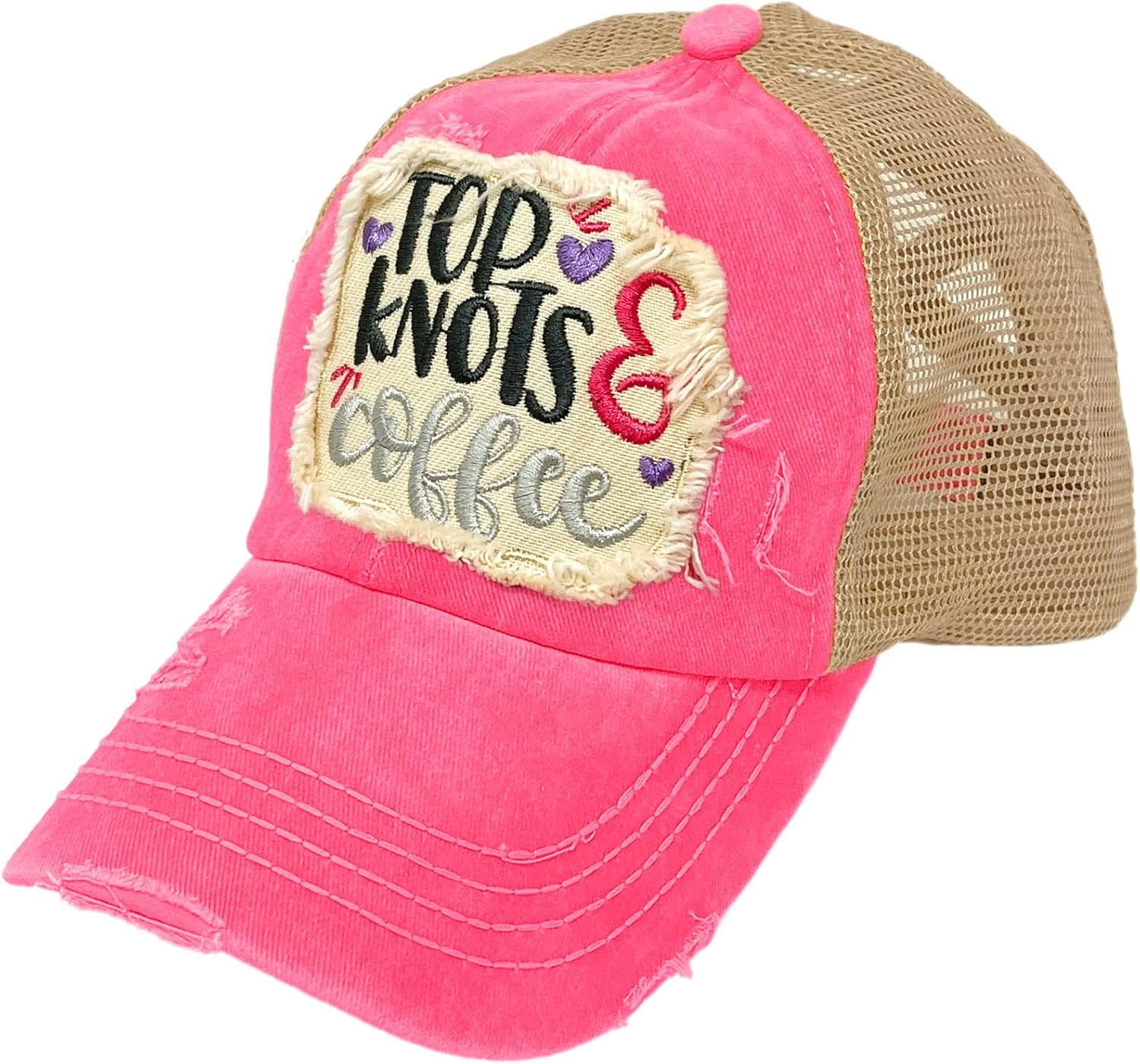 C.C Ponycap Messy High Bun Ponytail Adjustable Mesh Trucker Baseball Cap Hat