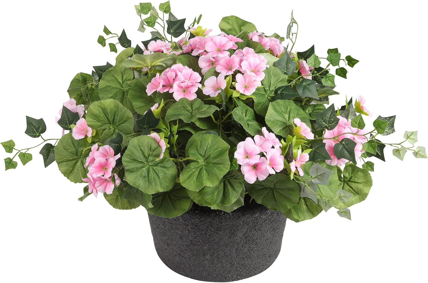 Haute Decor Pink Wild Geranium Urn Planter Filler - Adjustable Height Artificial Plant Pot Filler - 24 Inch Wide Outdoor Floral for Front Porch, Entryway & Patio