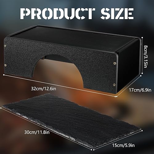 Weysat Bearded Dragon Basking Platform 12.6 x 7 x 4 Inches Reptiles Hideout Cave with Heat Storage Slate Stone Gecko Basking Rock Climbing Habitat Accessories for Turtle Lizards Snakes Chameleon