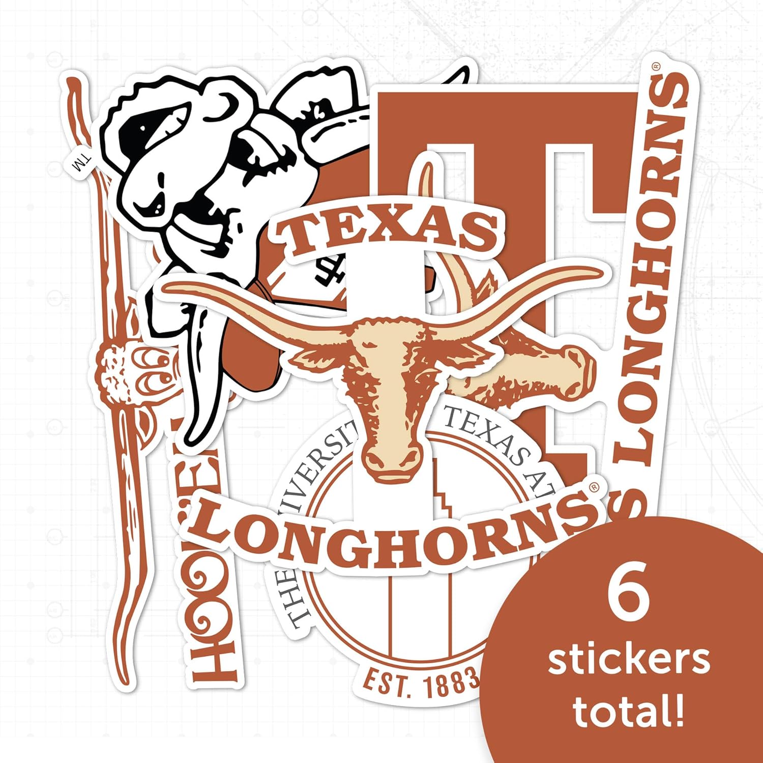 Desert Cactus University of Texas Sticker Longhorns UT Austin Vinyl Decals Laptop Water Bottle Car Type 2 (T2 Vintage 1) - Image 4