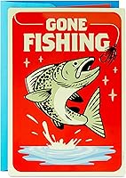 Vista 1 de Hallmark Tarjeta del día del padre con letrero de hojalata extraíble (pesca ida)