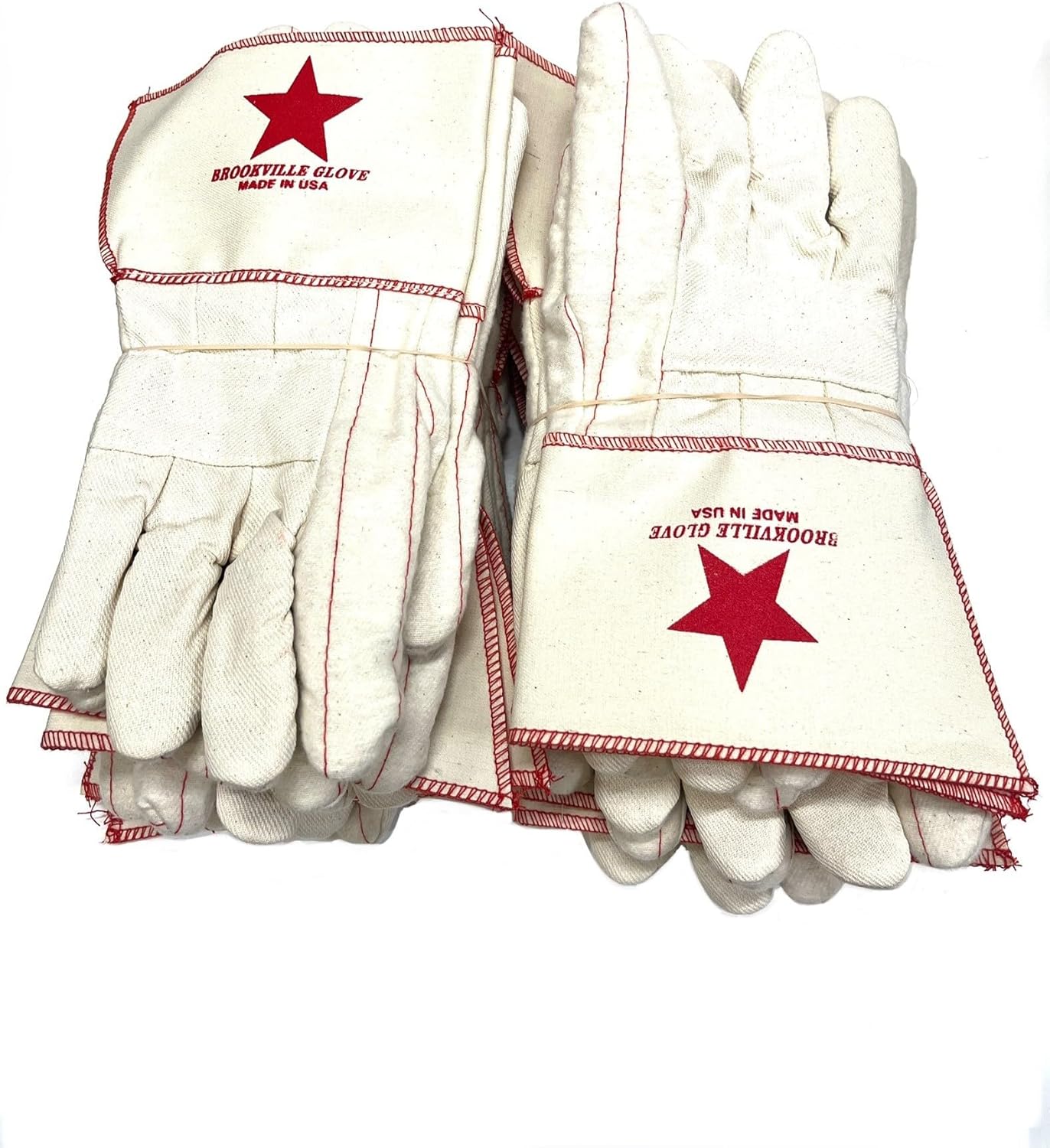 Ironworkers gloves Red Star Brookville Glove. Premium grade double palm glove, nap out with rubberized gauntlet Long Cuff size - LARGE. Made in U.S.A (PACK OF 12 PAIRS)