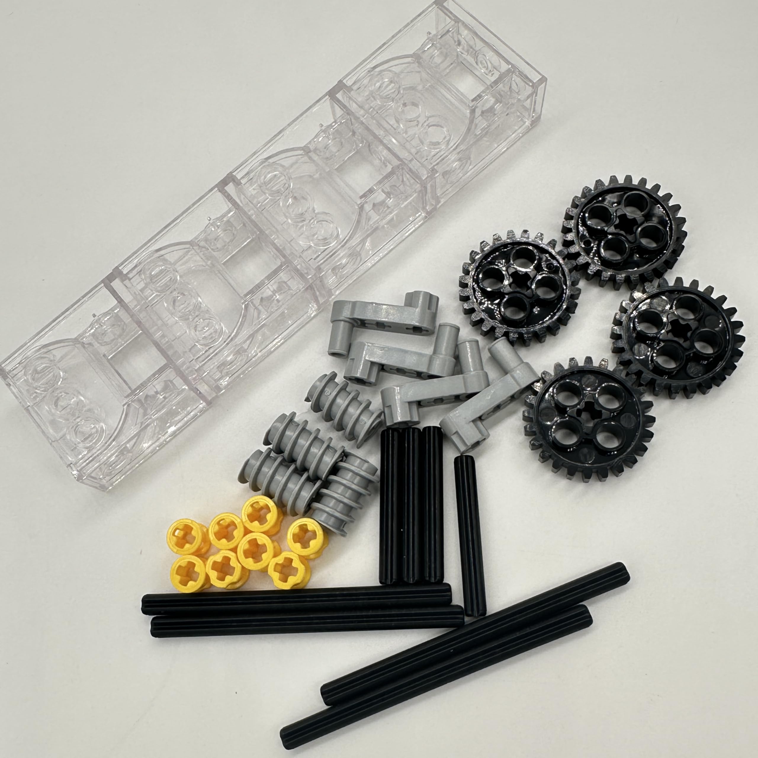 2 Set of Technic Trans-Clear Gearbox Assembly Kits Compatible with Lego Technic Trans-Clear Wormbox Gear Motor Reducer Block Mindstorms Robotics ev3 NXT Transparent Robot Power Functions 6588 2