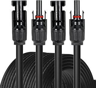 10AWG Solar Extension Cable, 10 Gauge Solar Wire, 100 Feet Solar Connectors Panel Wire with Adapter Tool Kit (Balck 100 Feet)