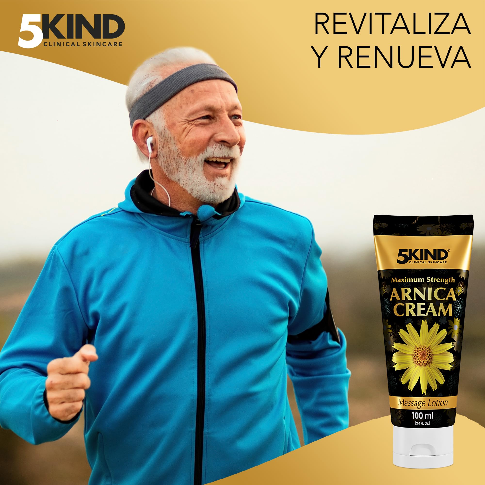 5kind - Crema de árnica para hematomas e hinchazón, 100 ml, máxima resistencia, acción rápida e intensiva, extracto de árnica montana, crema para moretones, masaje muscular natural para músculos y