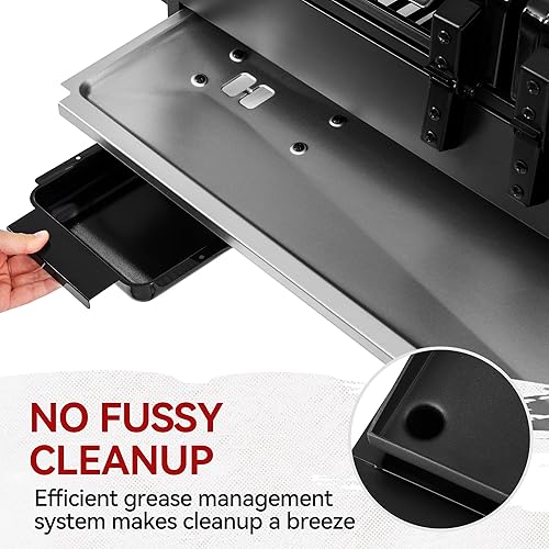 Miniatura 9 de GD4002TPY - Combo de parrilla y plancha de mesa portátil con capucha, 4 quemadores portátil de gas propano para patio trasero, campamento, picnic y