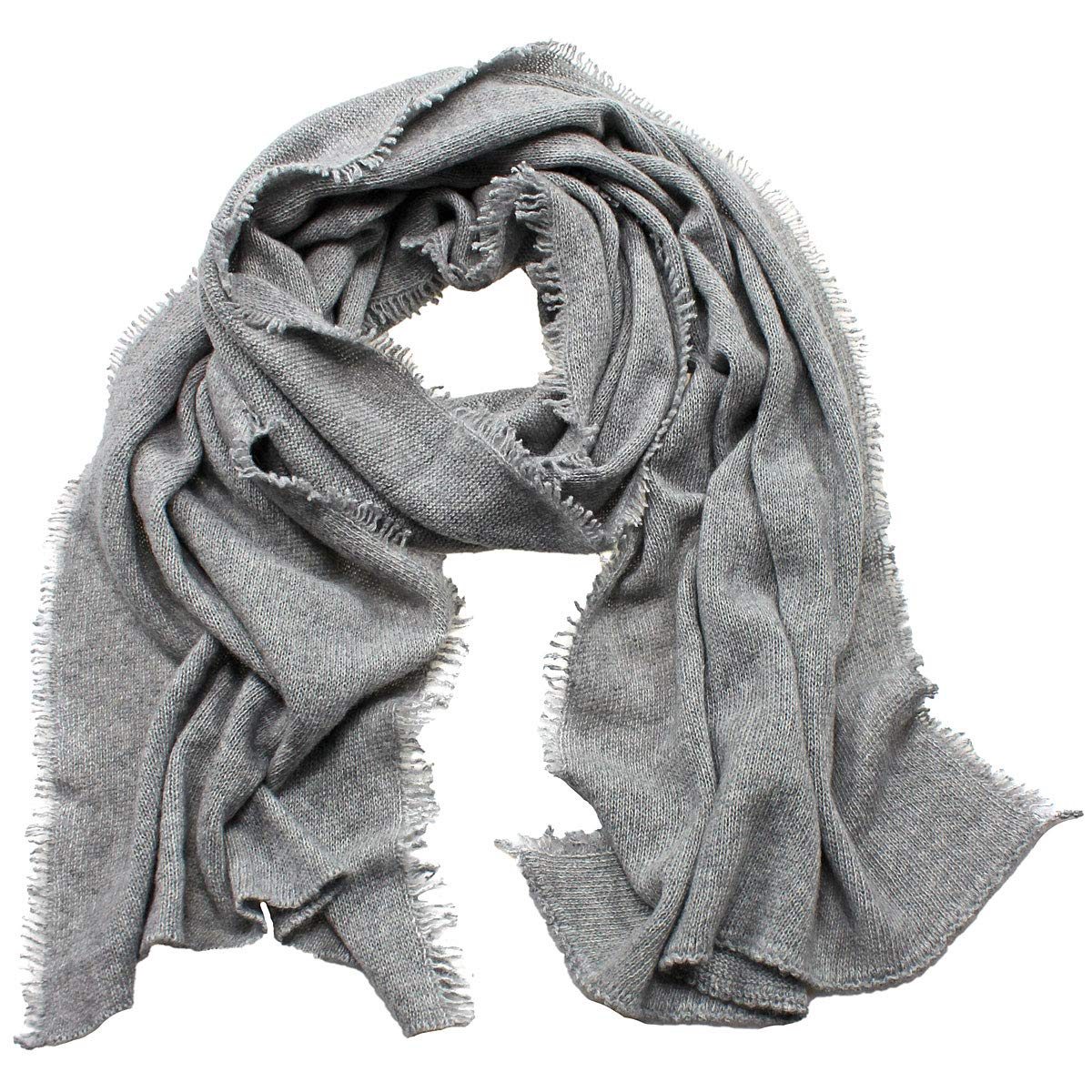 Eagle Products Schal aus 100% Kaschmir für Damen 40 x 200 cm - Made in Germany (hellgrau)