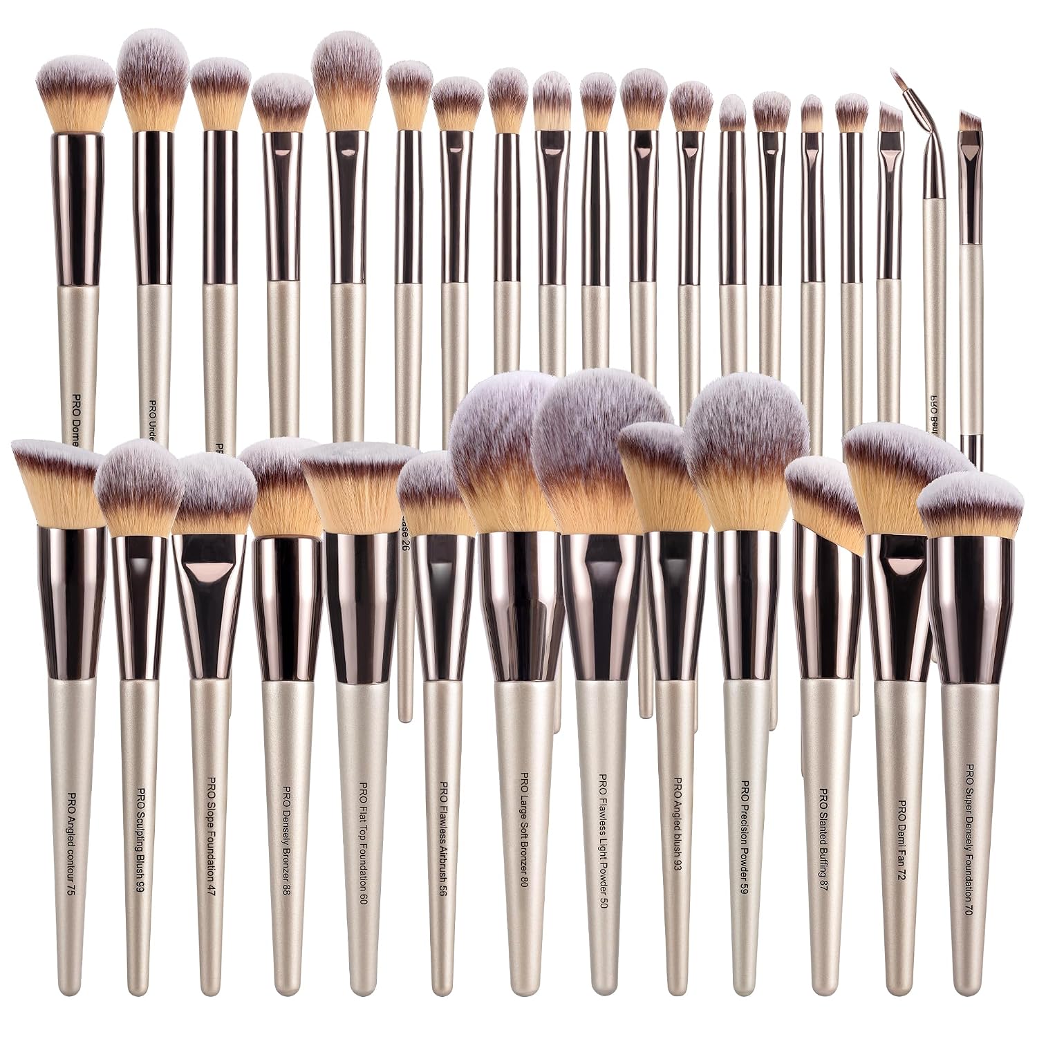 Bueart Design 32Pcs Professional Grade Makeup Brushes Set (Champagne Gold)