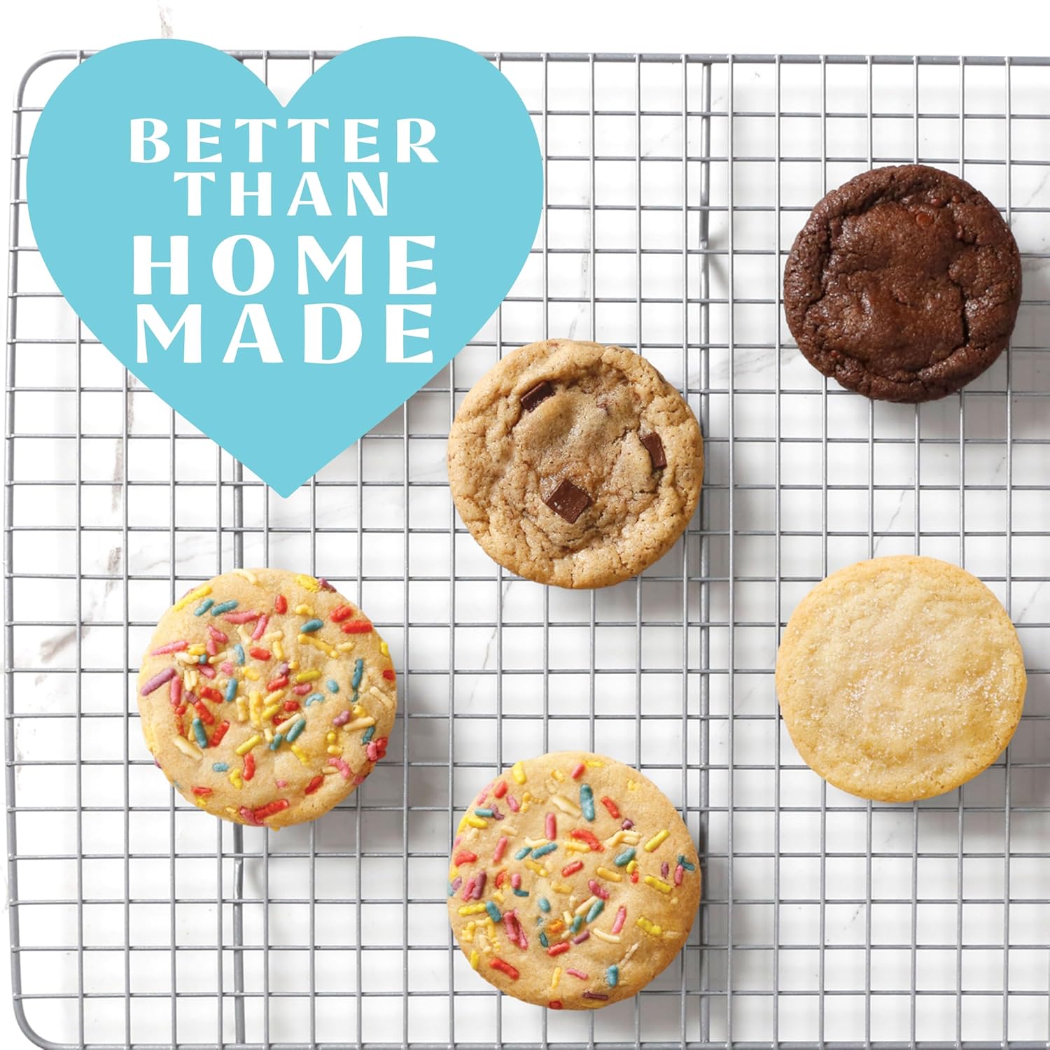 My Better Batch, Try Them ALL: Chocolate Chip, Double Chocolate, Sugar, Celebration Cookie Mix Variety Pack, Valenties Day Cookie Mix, Makes 64 Large Cookies, Non GMO, Kosher, 16oz (Pack of 4)