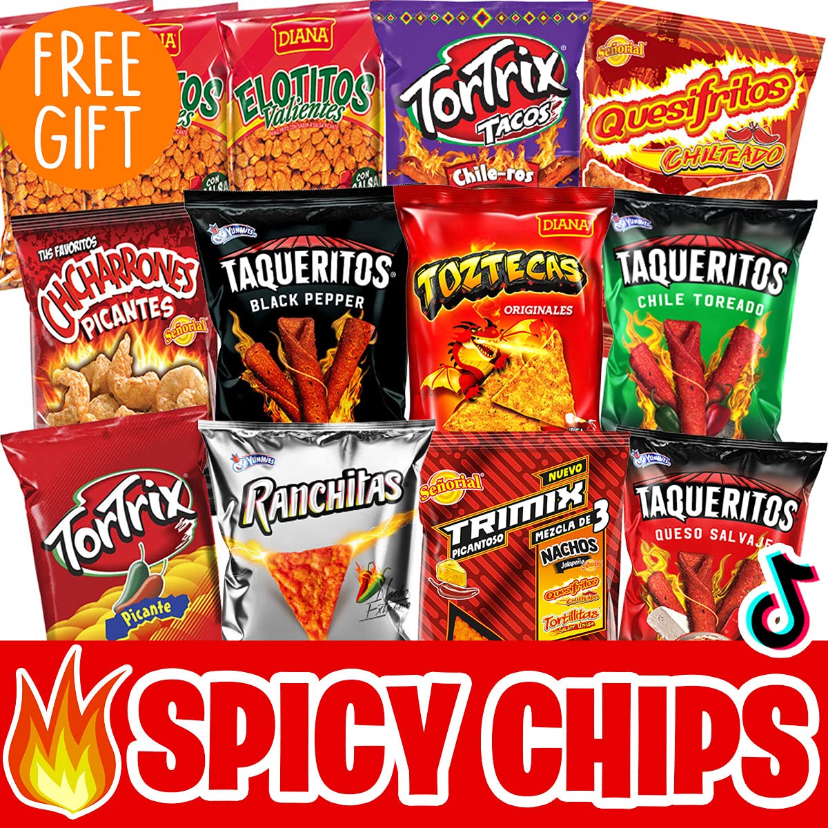 Buy International Hot Chips Variety Pack + FREE Surprise! Very Spicy