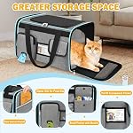 HUANLANG Soft-Sided Cat Carrier Airline Approved,Dog Carriers for Small Dogs Medium Cats,Pet Travel Carrier Up to 20 Lbs,Collapsible Cat Bag