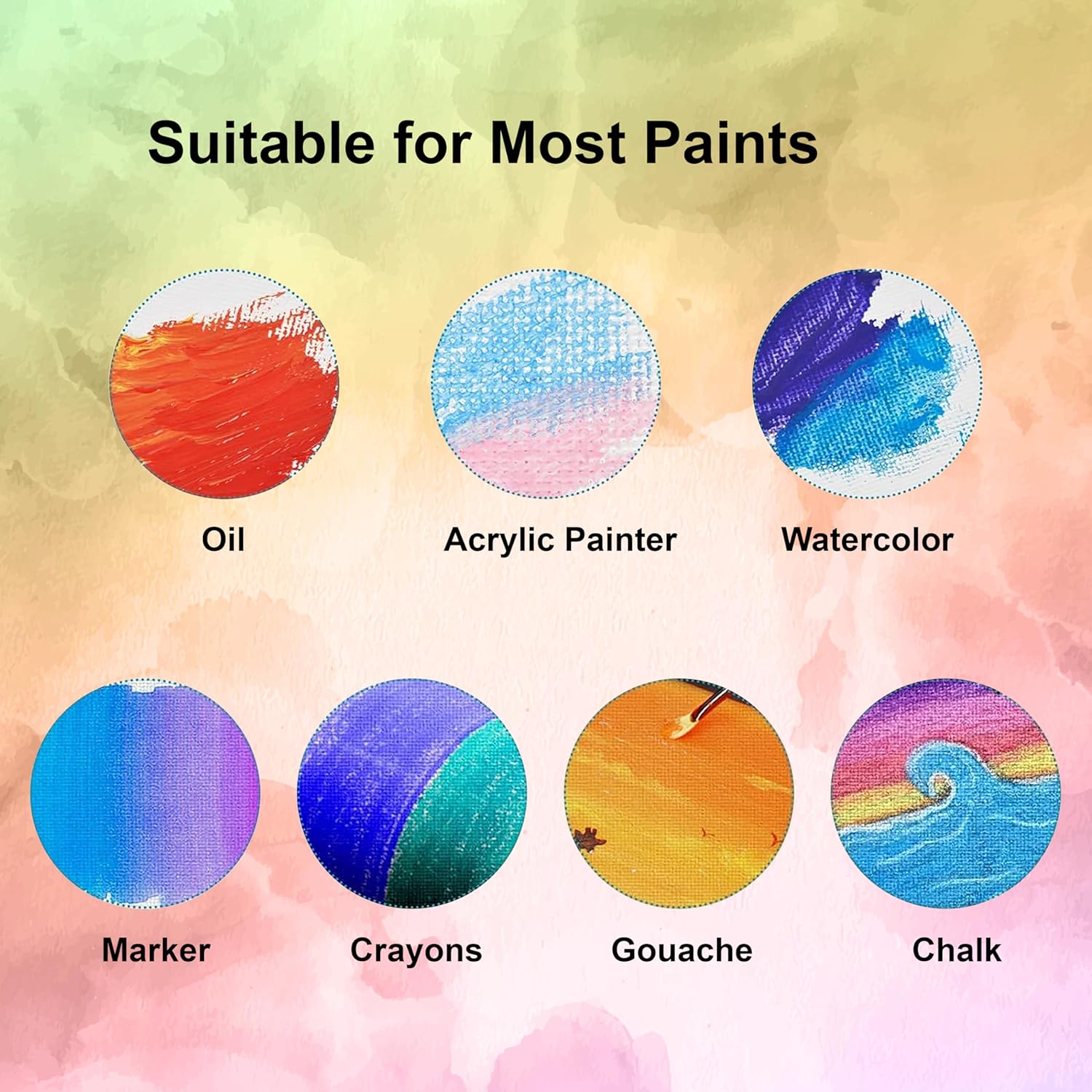 Rousrie Canvas Board for Acrylic, Gouache, Watercolour,Ink Painting Board, Art Supplies for Artist (100% Cotton Canvas) (4PC (8x10))