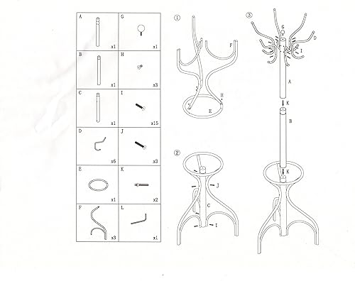 Miniatura 6 de Frenchi Furniture perchero de metal color negro