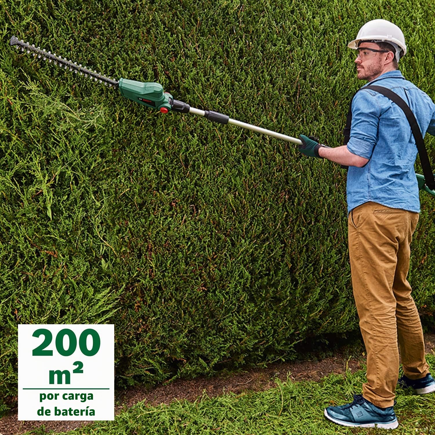 Bosch Home and Garden 06008B3000 - Tijeras Cortasetos Telescópicas (1 Batería, Sistema De 18 V, En Caja) + Bosch Batería De Litio De 18 V / 2,5 Ah [Power For All]
