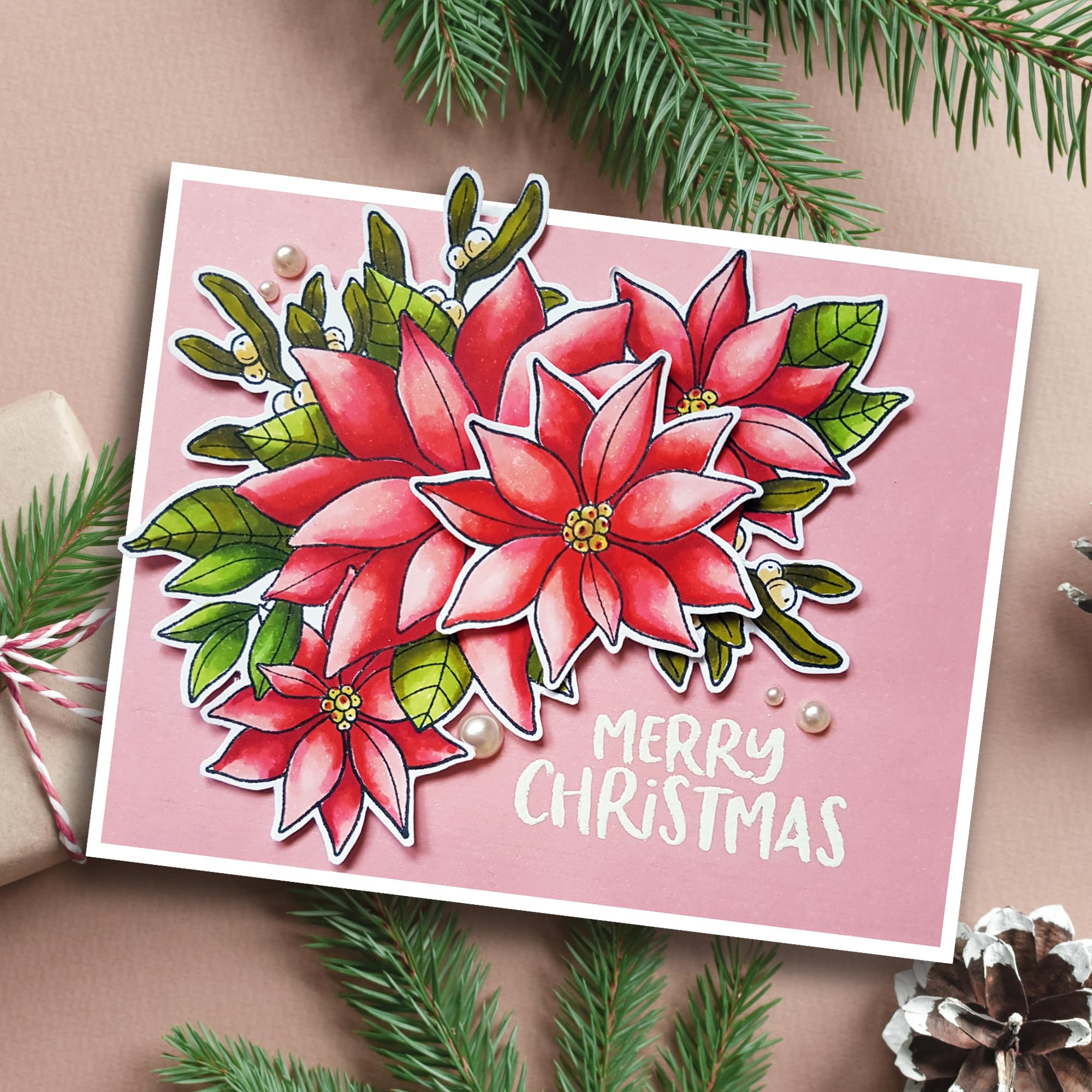Creative Expressions Jane's Doodles Clear Stamp Set-Poinsettia, 6 in x 8 in - Image 4