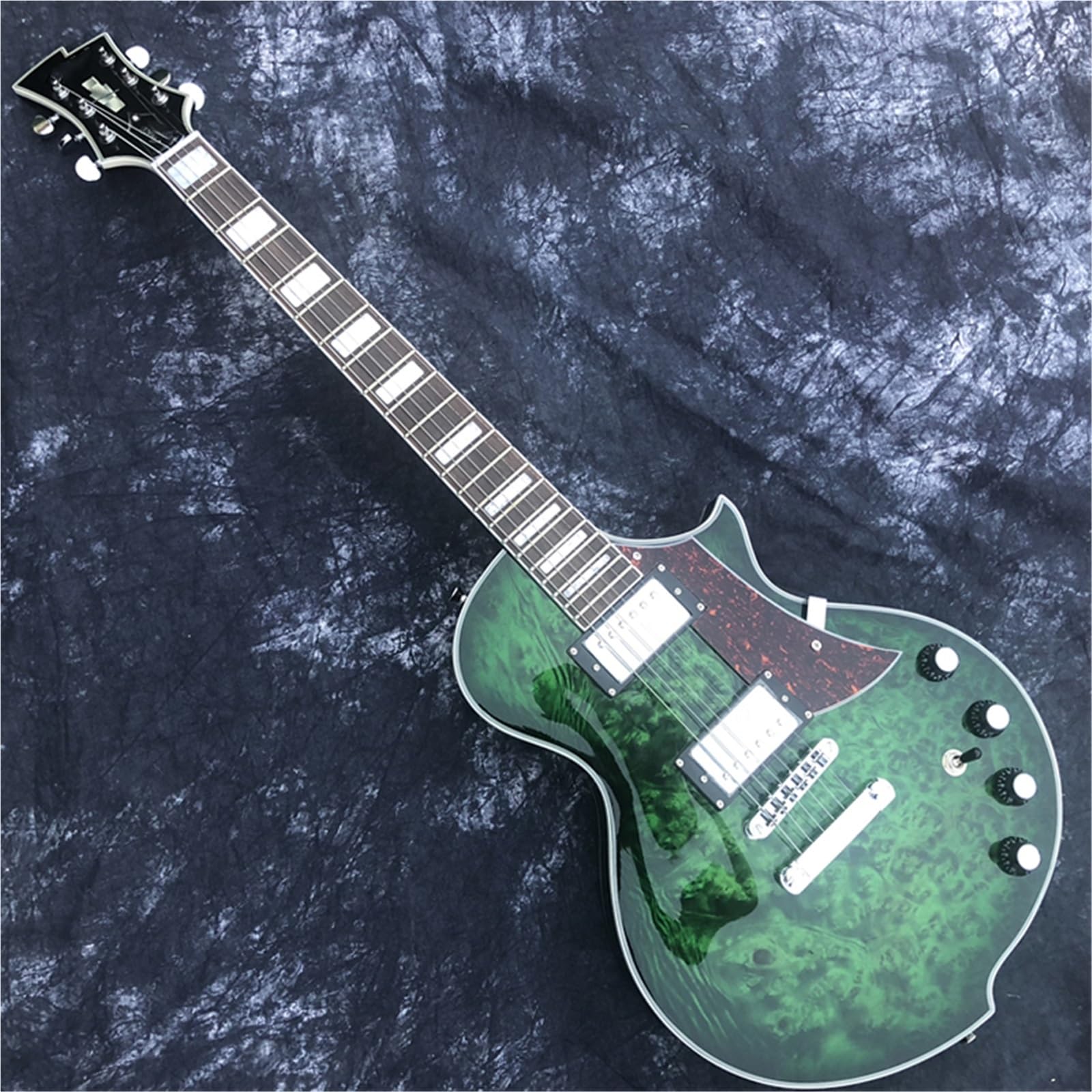 Chitarra elettrica Starter Kit corpo in legno massello Chitarra elettrica con finitura radica verde