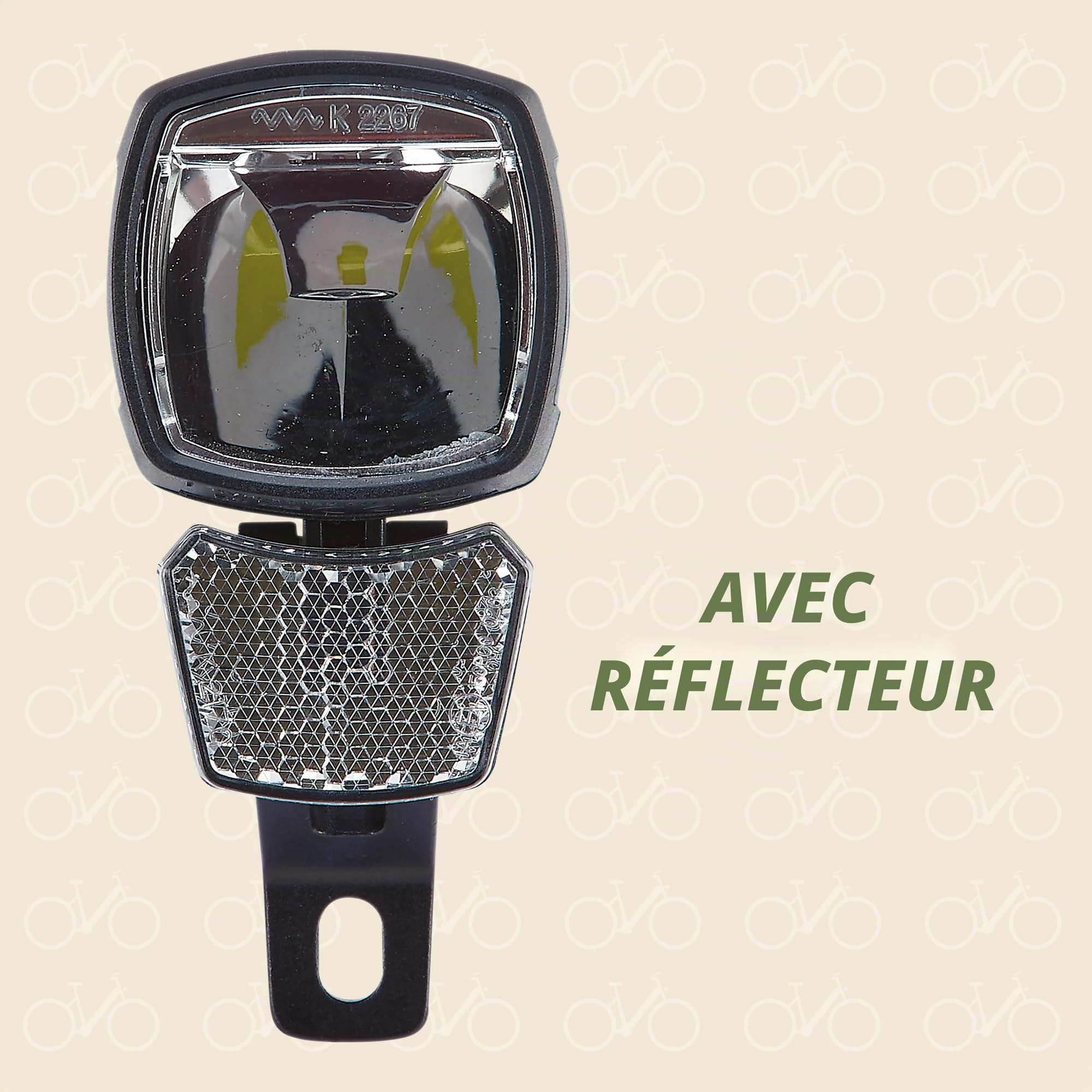 Prophete Phare LED 120 Lux | Éclairage de vélo | Aluminium | LED OSRAM | pour vélo électrique (6-48 V) | Support Inclus | Visibilité latérale